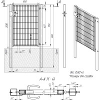 Калитка из сварной сетки Grand Line RAL 6005 Medium 2.03х1 м зелёный