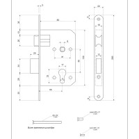 Комплект замок врезной и ручки Apecs 1601 ЦАМ цвет бронза