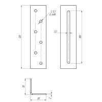 Угол крепежный скользящий KUC 30x30x120x2