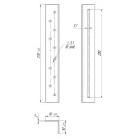 Угол крепежный скользящий KUC 30x30x220x2