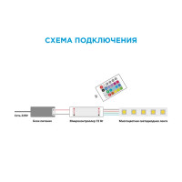 Контроллер RGB 12 В до 72 Вт или 24 В до 144 Вт пульт до 10 м ленты IP20