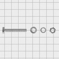 Болт с гайкой и шайбой M5x30 мм, 8 шт.