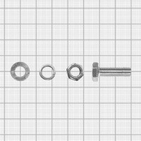 Болт с гайкой и шайбой M6x20 мм, 8 шт.