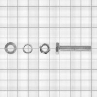 Болт с гайкой и шайбой M6x30 мм, 6 шт.