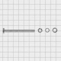 Болт с гайкой и шайбой M6x60 мм, 4 шт.