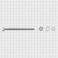 Болт с гайкой и шайбой M6x80 мм, 4 шт.