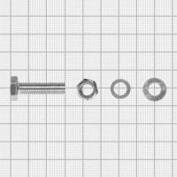 Болт с гайкой и шайбой M8x30 мм, 4 шт.