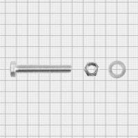 Болт с гайкой и шайбой M8x50 мм, 3 шт.