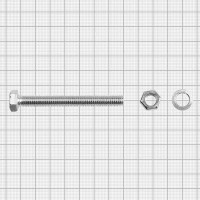 Болт с гайкой и шайбой M8x70 мм, 3 шт.