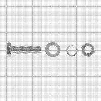 Болт с гайкой и шайбой M10x40 мм, 2 шт.