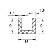 Профиль алюминиевый П-образный 15х15х15х1.5x1000 мм