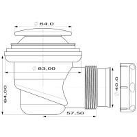 Сифон для душевого поддона Vidage d 50/60мм мм c click-clak