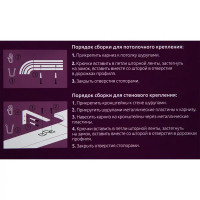 Карниз шинный двухрядный «Грация» в наборе 240 см пластик цвет белый глянец