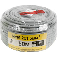 Кабель Партнер-Электро NYM 2x1.5 мм 50 м ГОСТ цвет серый
