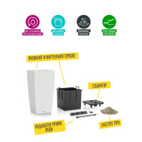 Кашпо для растений Lechuza Кубико Коттедж 15245 с автополивом 40x40x75 см v34 л пластик цвет мокко