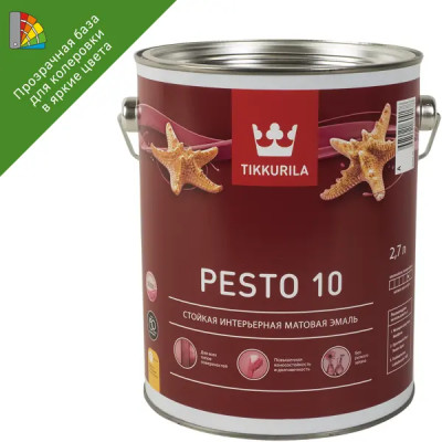 Эмаль Tikkurila Pesto 10 матовая прозрачная база С 2.7 л