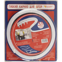 Гибкий карниз для штор в комплекте 3,5 м пластик цвет белый