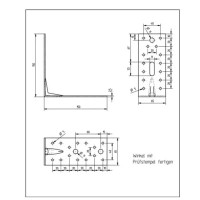 Угол крепежный GAH ALBERTS усиленный KUU 150x150x65x2.5