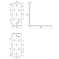 Угол крепежный равносторонний GAH ALBERTS KUR 100x100x40x2