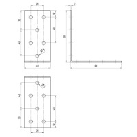 Угол крепежный равносторонний GAH ALBERTS KUR 80x80x40x2