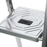 Стремянка алюминиевая Hailo 3 ступени 8160-307, лоток для инструментов, максимальная нагрузка 150 кг