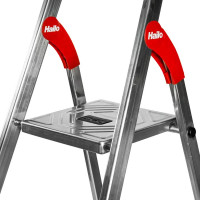 Стремянка алюминиевая Hailo 5 ступеней 8160-507, лоток для инструментов, максимальная нагрузка 150 кг
