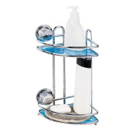 Полка для ванной Tatkraft Vacuum Screw угловая двухъярусная сталь