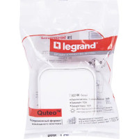 Выключатель одноклавишный - Legrand Quteo - IP20 10А 250В винтовые зажимы накладной монтаж - белый