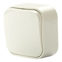 Выключатель одноклавишный - Legrand Quteo - IP20 10А 250В винтовые зажимы накладной монтаж - слоновая кость