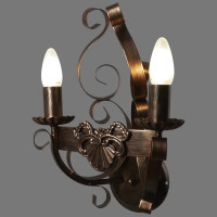 Настенный светильник бра Vitaluce Kantri 2 лампы 6м² Е14 цвет черненое золото