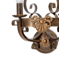 Настенный светильник бра Vitaluce Kantri 2 лампы 6м² Е14 цвет черненое золото