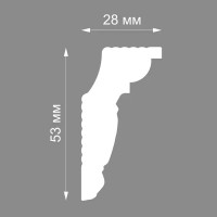 Плинтус потолочный для натяжных потолков полистирол Format 206057 белый 28х53х2000 мм
