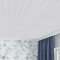 Плитка потолочная бесшовная полистирол белая Формат Веер 50 x 50 см 2 м²