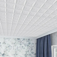 Плитка потолочная бесшовная полистирол белая Формат Сириус 50 x 50 см 2 м²