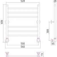 Полотенцесушитель водяной без полки ВПС-18 нержавеющая сталь 50x60 см