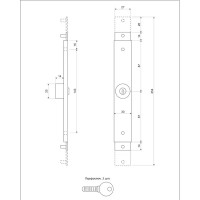 Замок накладной для роллет Apecs RSL-30x120, цвет золото