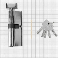 Цилиндр ключ/вертушка 35х45 хром, 80 C BK CP