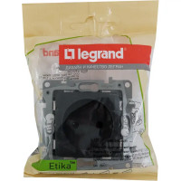 Розетка встраиваемая Legrand Etika без заземления, цвет черный