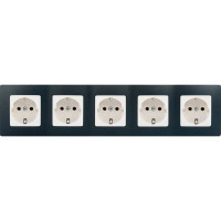 Рамка для розеток и выключателей Legrand Etika 5 постов, цвет антрацит