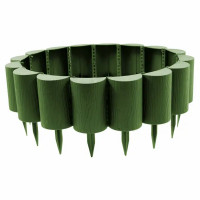 Бордюр садовый декоративный «Пеньки» 15x160 см цвет хаки