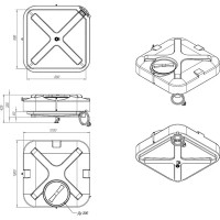 Бак для садового душа 200 л, с подогревом 2 кВт