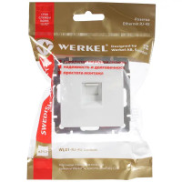 Розетка компьютерная встраиваемая Werkel RJ45, цвет белый