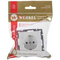 Розетка встраиваемая Werkel с заземлением, цвет белый