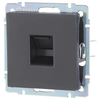 Телефонная розетка встраиваемая Werkel RJ11, цвет черный