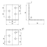 Уголок равносторонний GAH ALBERTS нержавеющая сталь KUR 50x50x40x2