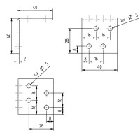 Уголок равносторонний GAH ALBERTS нержавеющая сталь KUR 40x40x40x2