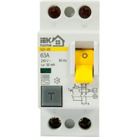 УЗО IEK Home ВД1-63 1P N 63 А 30 мА 4.5 кА AC MDV10-2-063-030