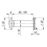 Глазок дверной Armadillo DVG3 16х60-100 мм латунь цвет хром