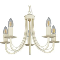 Люстра подвесная Vitaluce Линда 5 ламп 15м² Е14 цвет бежевый