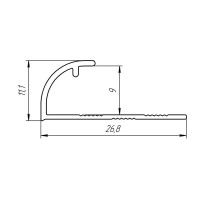 Уголок наружный Alprofi 0.9x270 см цвет серебро